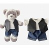 Knuffel met biker gilet en jeans, 40 cm