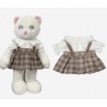 Plush schoolgirl outfit – blouse and suspender plaid skirt – Ref. Y130