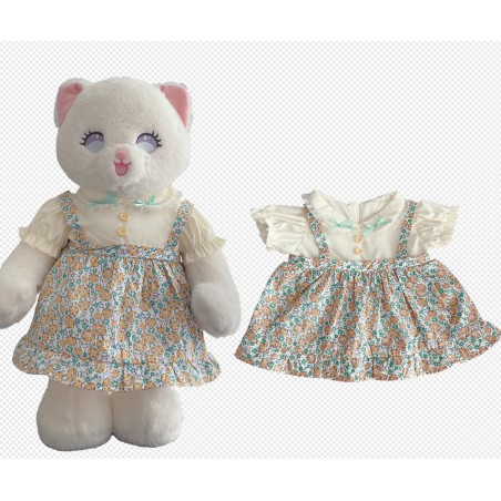 Robe à fleurs vintage avec chemisier crème – Réf. Y182