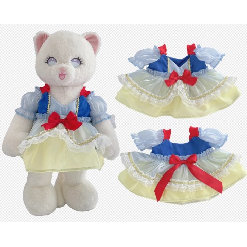 Robe Blanche-Neige pour peluche 40 cm – Jupe jaune et ruban rouge – Réf. Y223