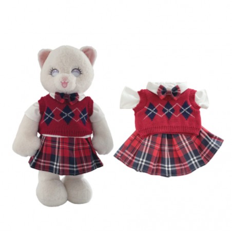 Red three-piece sweater set