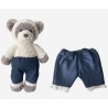 jean bleu foncé à dentelle pour peluche 40 cm – vue à plat – Réf. Y100