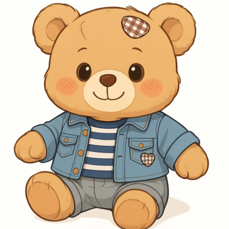 Costume trois pièces en jean pour peluche 40 cm – Réf. Y254