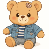 Men's three-piece denim suit