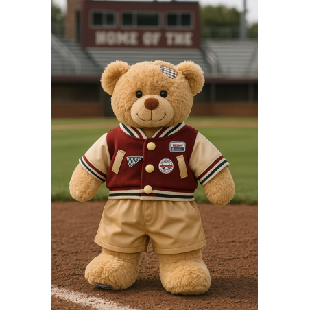 Veste universitaire peluche style American College 30-40 cm