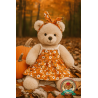 Oranges Blumenkleid und Stirnband für 40 cm Plüsch – Ref. Y150
