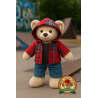 Knuffelkleding 40 cm – “Weekend Denim Grijs” set (grijs T-shirt, geruite hoodie, jeans) – Ref. Y1004