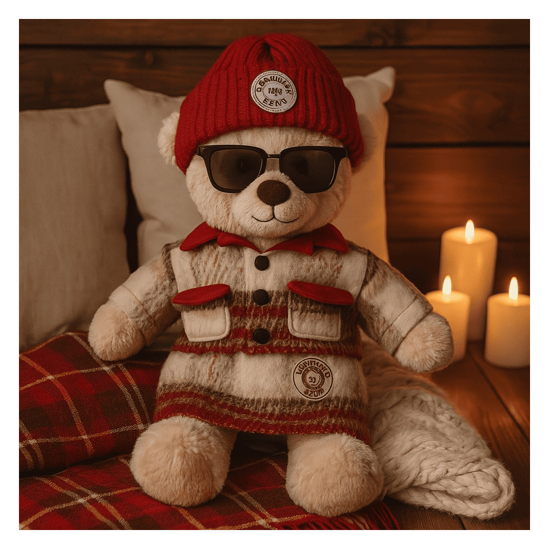 plueschkleidung-40cm-kariertes-outfit-roter-kragen-Y121-monteddybear plueschkleidung-40cm-kariertes-outfit-roter-kragen-Y121-monteddybear