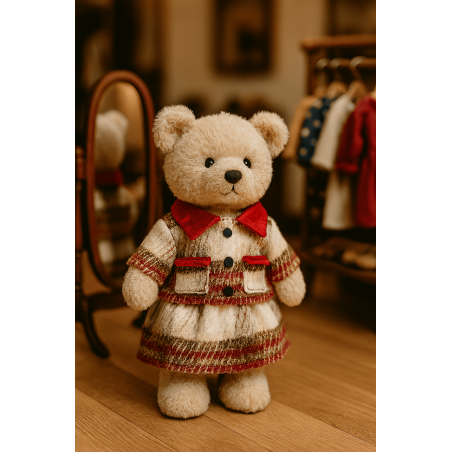 Vêtement pour peluche de 40 cm – Ensemble en laine avec robe et veste