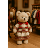 Chic Winter Outfit for Teddy Bear – Red Plaid Jacket and Skirt Set