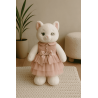 Robe de princesse rose pour peluche – Tulle à volants & nœud satin