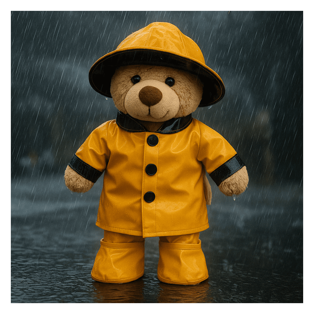 Knuffel kleding Gele Regenjas 2944 – jas, hoed en laarsjes. Knuffel kleding Gele Regenjas 2944 – jas, hoed en laarsjes.