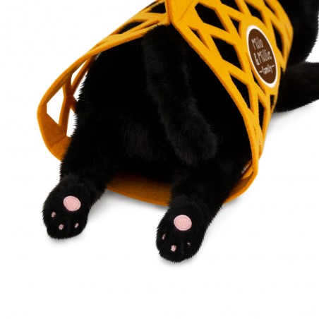 Peluche Milo le Chat Noir avec sac en feutre