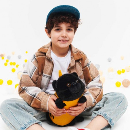 Peluche Milo le Chat Noir avec sac en feutre