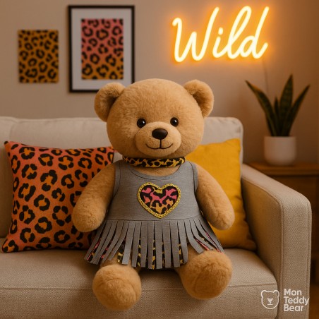 Zomerjurk “Wild & Free” met Halsband – Voor 40 cm Knuffels