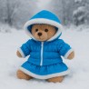 Tenue Hiver Bleu Clair pour Peluche 40 cm – Parka et Jupe avec Fourrure Blanche