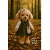 Lucky Doggy knuffelkleding groen jurkje en konijnentas – Paris Travel 40 cm