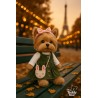 Lucky Doggy knuffelkleding groen jurkje en konijnentas – Paris Travel 40 cm