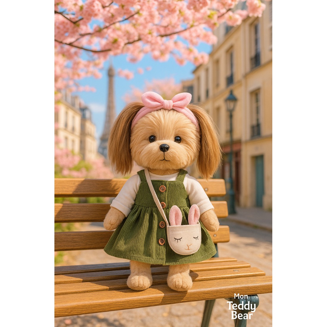 Ensemble Lucky Doggy L124 – robe verte et sac lapin Ensemble Lucky Doggy L124 – robe verte et sac lapin