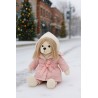 Lucky Doggy Plush Outfit – Quilted Pink Coat & Cream Hoodie – Lavender Evening