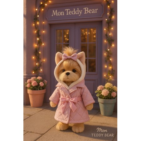 Lucky Doggy pink belted coat Lavender Evening L116 for plush