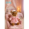 Lucky Doggy knuffel met roze jas en crème hoodie