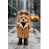 Kleidung für Lucky Doggy Plüsch 40 cm – Kamelmantel, schwarzes Kleid, Stiefel und Leoparden-Schleife – Eleganter Stil