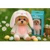 Lucky Doggy knuffelkleding 40 cm – Bunny Pyjama – Witte jumpsuit met roze buik en konijnenoren