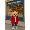 Lucky Doggy plush clothes 40 cm – Bright Mood outfit – Red coat, jeans, T-shirt and silver shoes