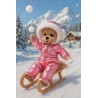 Lucky Doggy – Ski-outfit in metallic roze met capuchon en oorwarmers
