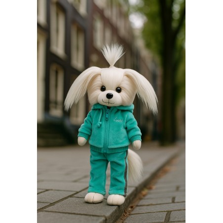 Lucky Mimi knuffelkleding 40 cm – Hoodie en broek turquoise – Zacht velours comfort