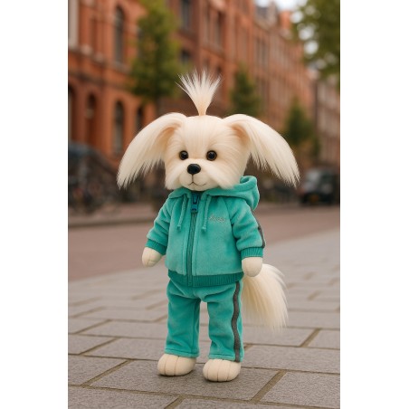 Lucky Mimi knuffelkleding 40 cm – Hoodie en broek turquoise – Zacht velours comfort