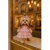 Lucky Doggy – Tenue Romantic Evening – Robe rose à volants et nœud assorti Lucky Doggy – Tenue Romantic Evening – Robe rose à volants et nœud assorti