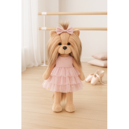 Lucky Doggy – Romantic Evening Kledingset – Roze Tulejurk met Gouden Sterren en Bijpassende Strik