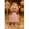 Lucky Doggy – Romantic Evening Kledingset – Roze Tulejurk met Gouden Sterren en Bijpassende Strik