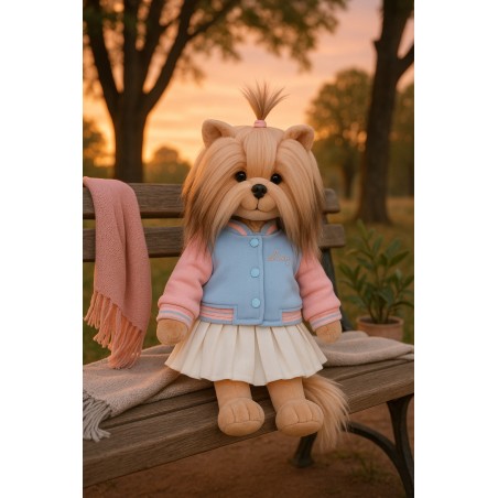 Knuffel Lucky Doggy Yoyo – Evening Walk Outfit: Pastel Jasje en Witte Rok