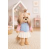 Lucky Doggy Mimi Evening Walk plush wearing pastel teddy jacket and white pleated skirt – Ref. LD3/119