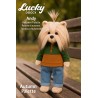 Lucky Doggy – Peluche articulée Andy avec sweat bicolore automnal et jean – Autumn Palette