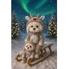 Lucky Mimi plush in reindeer pajamas – Mon Teddy Bear