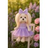 Lucky Doggy Mimi Plüsch 40 cm – Lavendelfarbenes Tüllkleid mit Schleife – Lavendeltraum