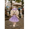Lucky Doggy Mimi Plüsch 40 cm – Lavendelfarbenes Tüllkleid mit Schleife – Lavendeltraum