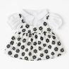 Robe Marguerite noire pour peluche 40 cm – sans peluche – vue portée et à plat