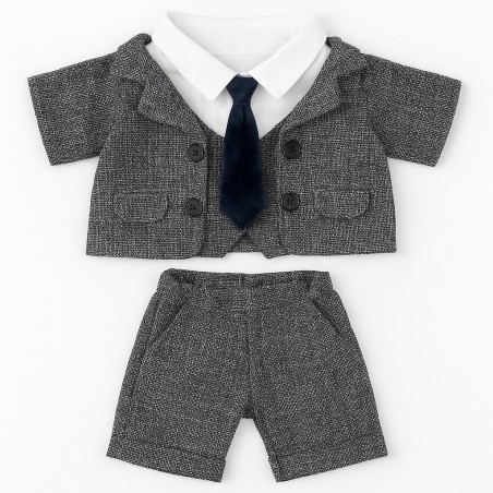 Business Bear – Elegant Outfit for 30–40 cm Plush Toy with Grey Suit and Tie