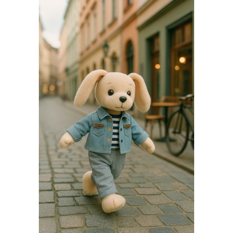 Costume trois pièces en jean pour peluche 40 cm – Réf. Y254