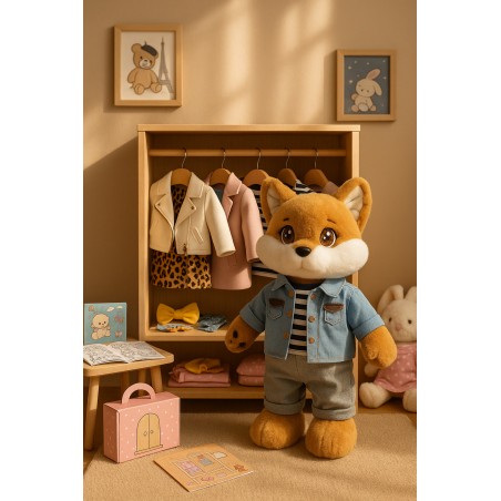 Costume trois pièces en jean pour peluche 40 cm – Réf. Y254