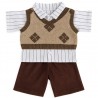Retro University Outfit – 3 Pieces: Striped Shirt, Argyle Vest & Corduroy Pants