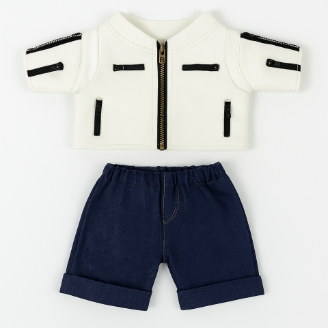 white-biker-plush-outfit-jacket-denim-shorts-Y172.png