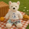 tenue pour peluche t-shirt blanc pingouin et short chiens colorés – Réf. Y185