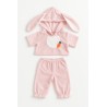 pyjama rose pour peluche avec capuche à oreilles et carotte – Réf. Y236