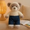 jean bleu foncé à dentelle pour peluche 40 cm – vue à plat – Réf. Y100